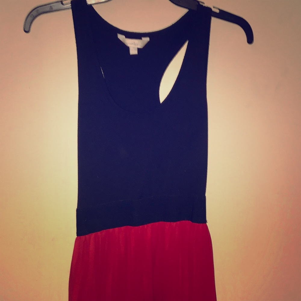 Red/Black Stretch Maxi Dress